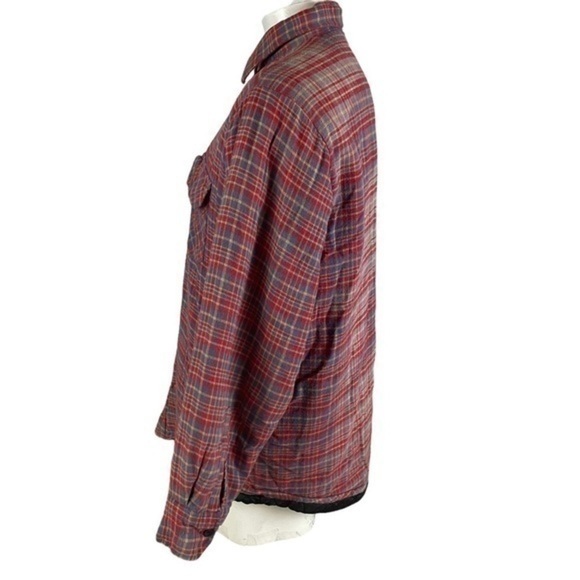 Vintage Sears Mens Store XL Faded Plaid Flannel Jacket Shacket Quilted Lining R1 - Picture 5 of 11